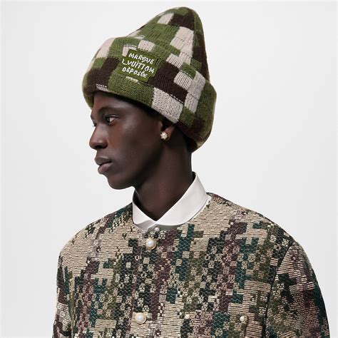 lv camo hat|LV Crush Damoflage Pearls Beanie S00 .